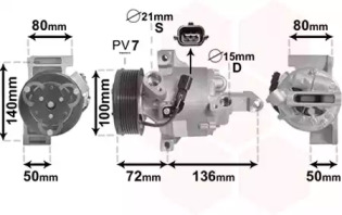 VAN WEZEL 4301k701 -  Компрессор, кондиционер